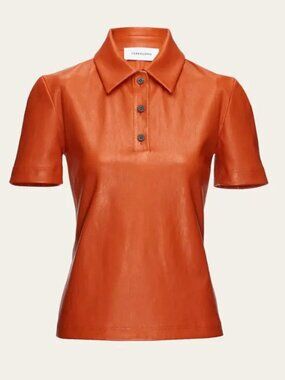 Ferragamo Leather Nappa Polo Shirt